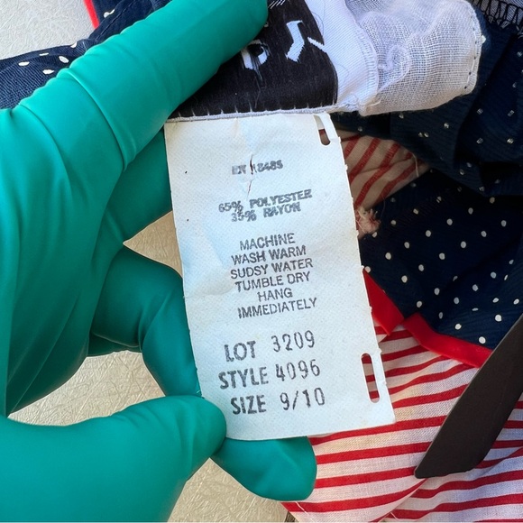 Vintage Jody California 70’s Navy Swiss Dot Sundress with Red Sash Women’s 9/10 - Picture 6 of 6